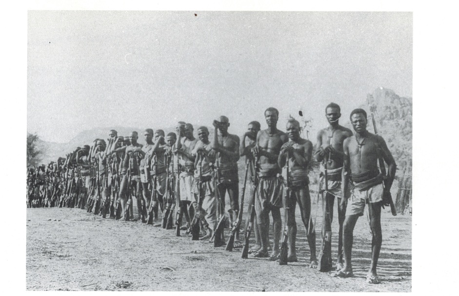 Nuban "friendlies" employed by the British to suppress recalcitrant Nuban groups, 1917. From M.W. Daly's "The Sudan"